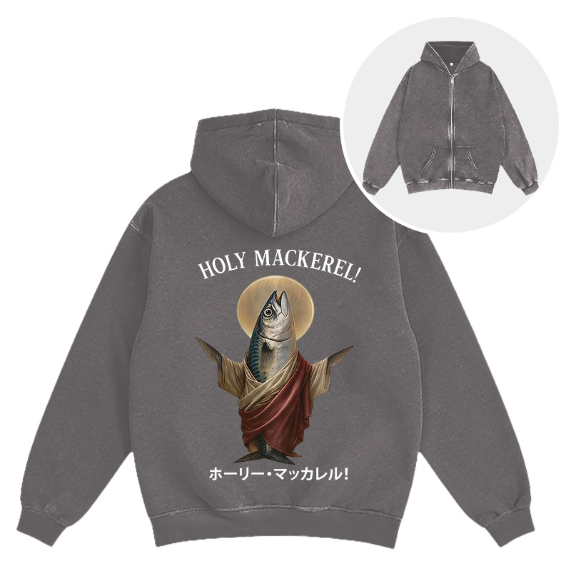 Tokyocanvas Holy Mackerel Washed Zip Hoodie