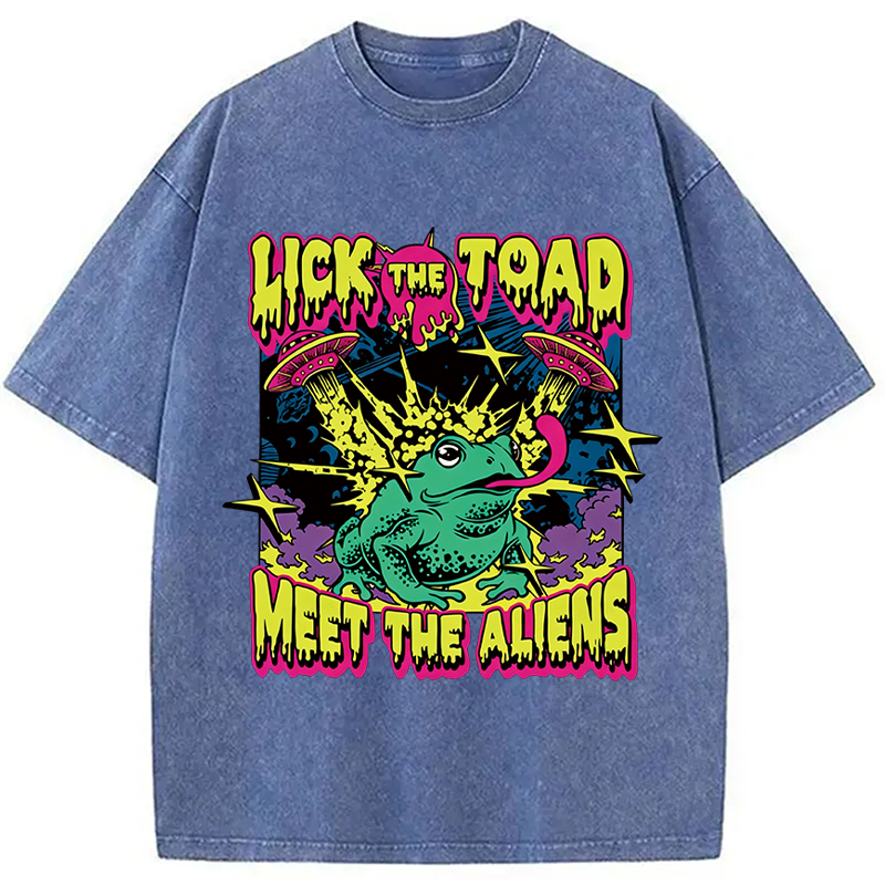Tokyocanvas Psychedelic Frog Washed T-Shirt