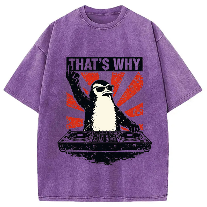 Tokyocanvas That's Why Penguin DJ Washed T-Shirt