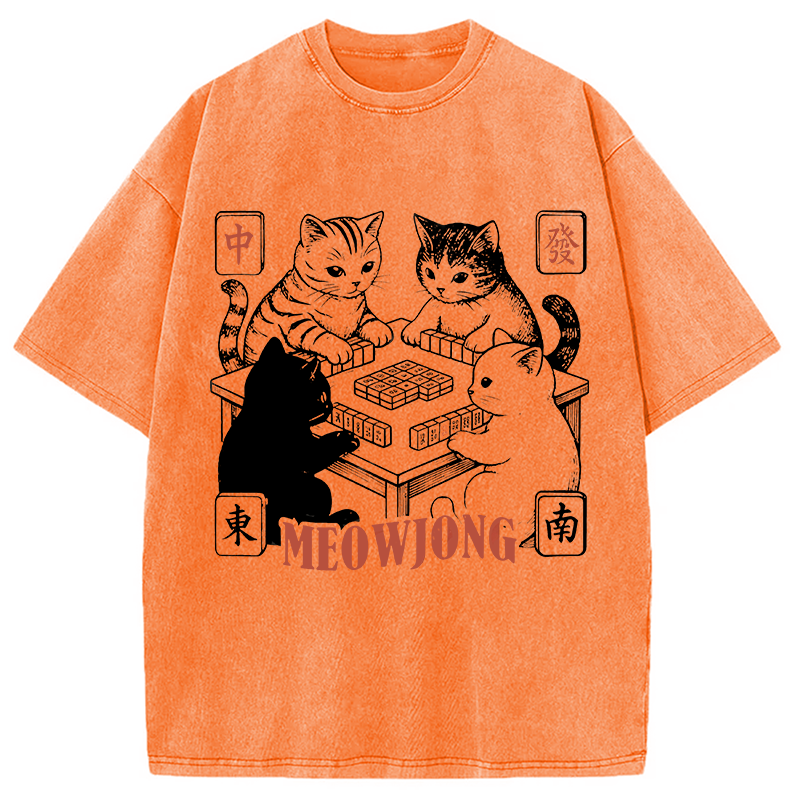 Tokyocanvas Meowjong Washed T-Shirt