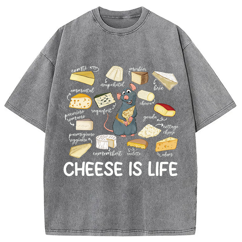 Tokyocanvas Cheese Is Life Washed T-Shirt