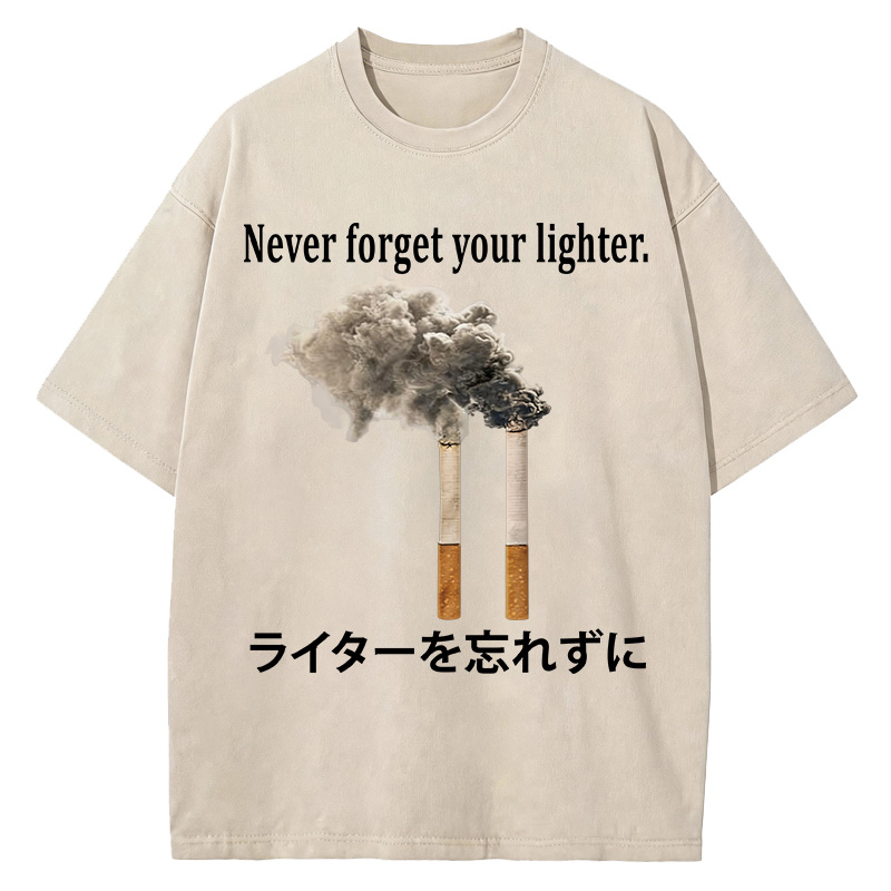 Tokyocanvas Never Forget Your Lighter Washed T-Shirt