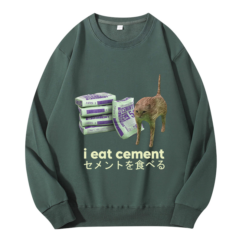 Tokyocanvas Funny Internet Cement Cat Classic Sweatshirt