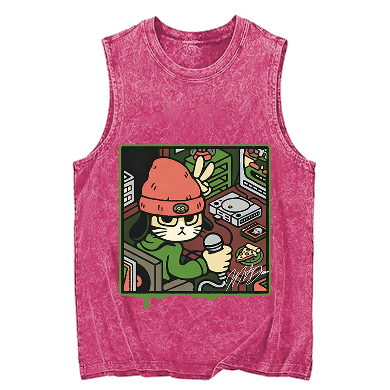 Tokyocanvas Rapper Cat Washed Tank