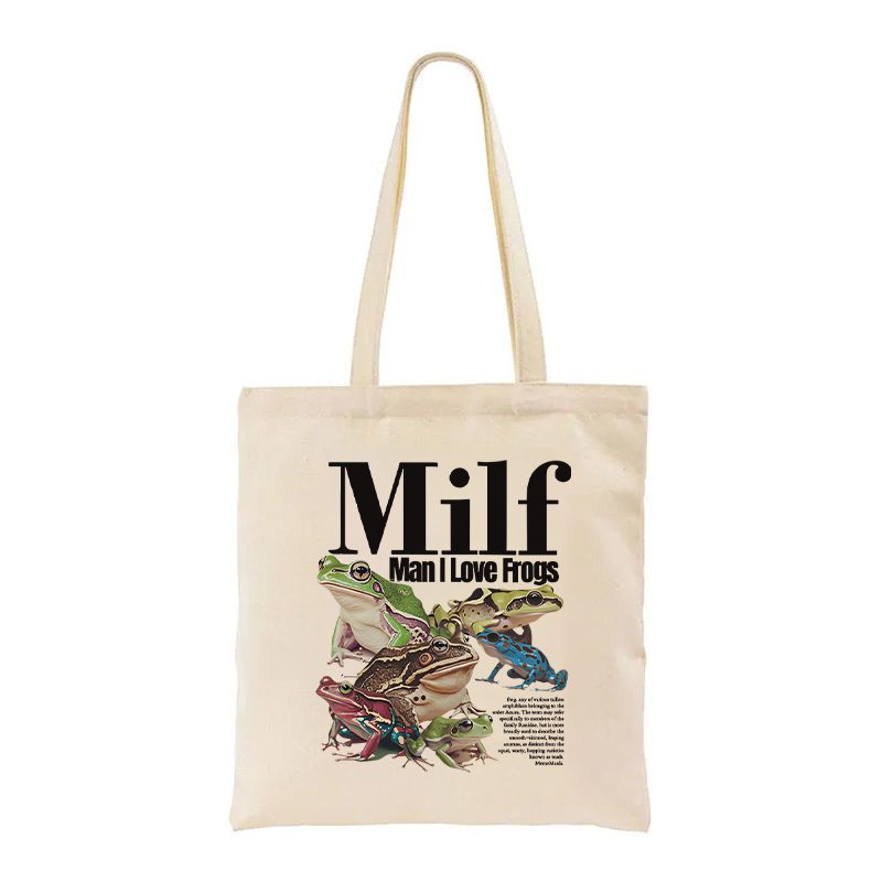 Tokyocanvas Man I Love Frogs Meme Tote Bag