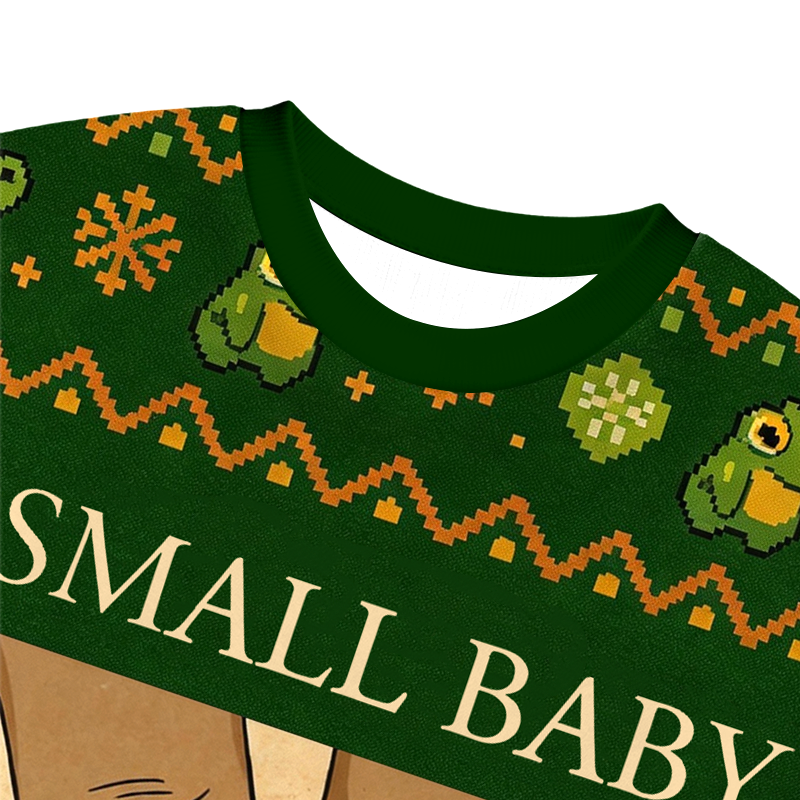 Tokyocanvas small baby big feelings cute frog artwork asian japanese Christmas Ugly Sweatshirt