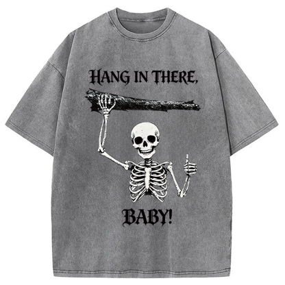 Tokyocanvas Hang In There Skeleton Washed T-Shirt