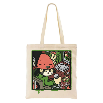 Tokyocanvas Rapper Cat Tote Bag