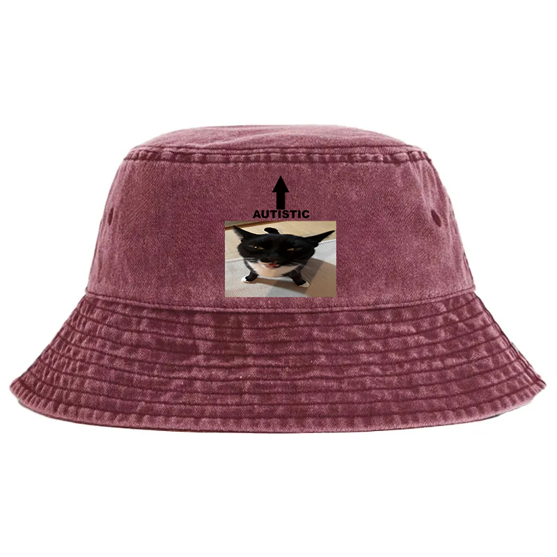 Tokyocanvas Autistic Cat Washed Bucket Hat
