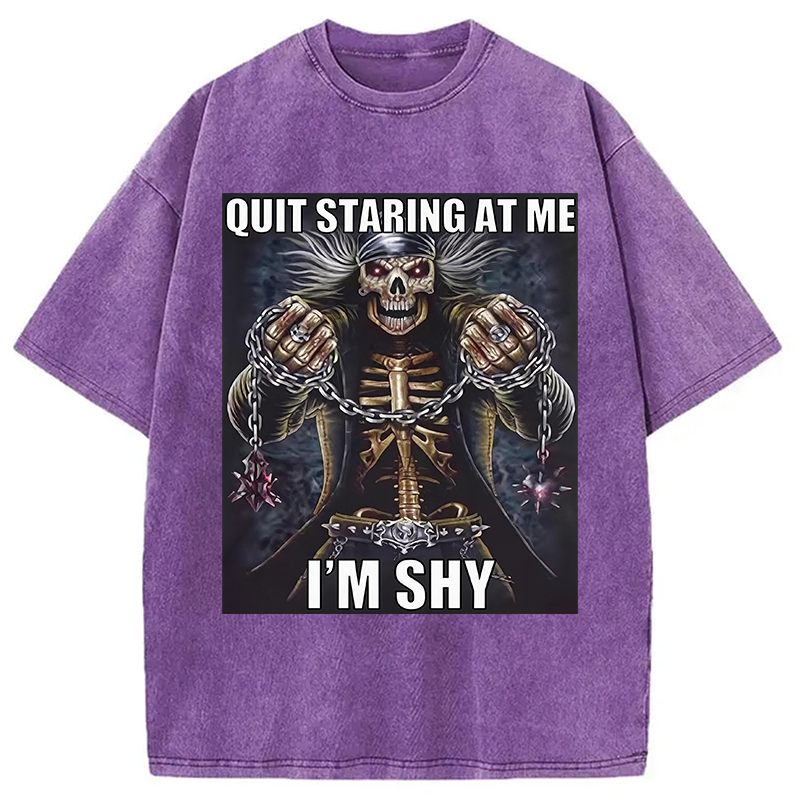 Tokyocanvas	 Quit Staring At Me Im Shy DTG Printing Washed T-Shirt