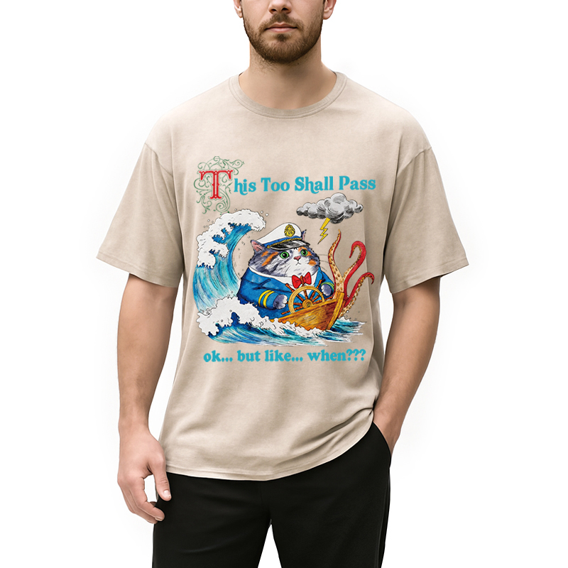 Tokyocanvas T His Too Shall Pass Washed T-Shirt
