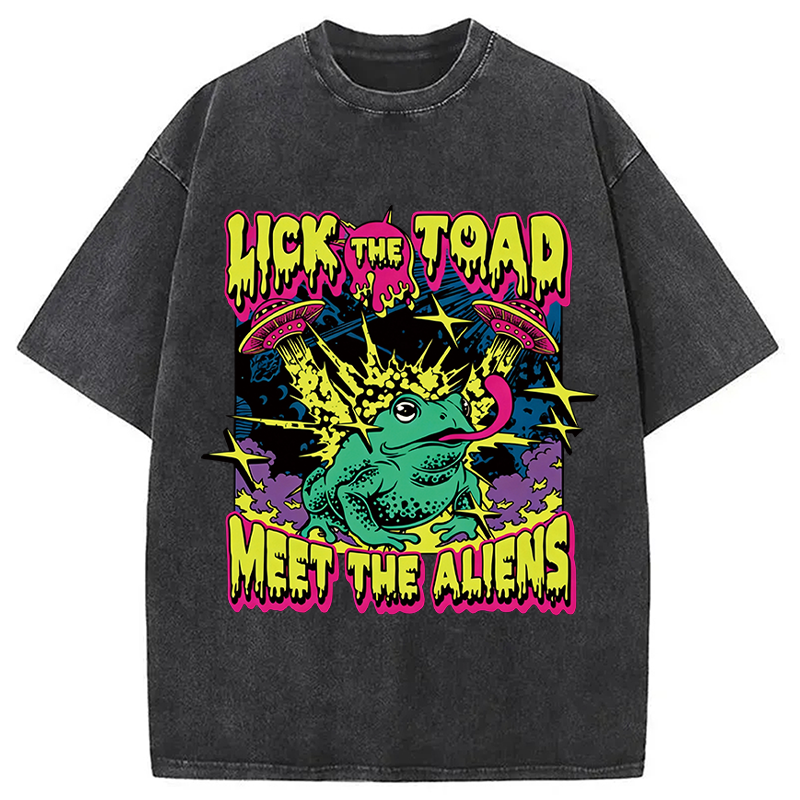 Tokyocanvas Psychedelic Frog Washed T-Shirt