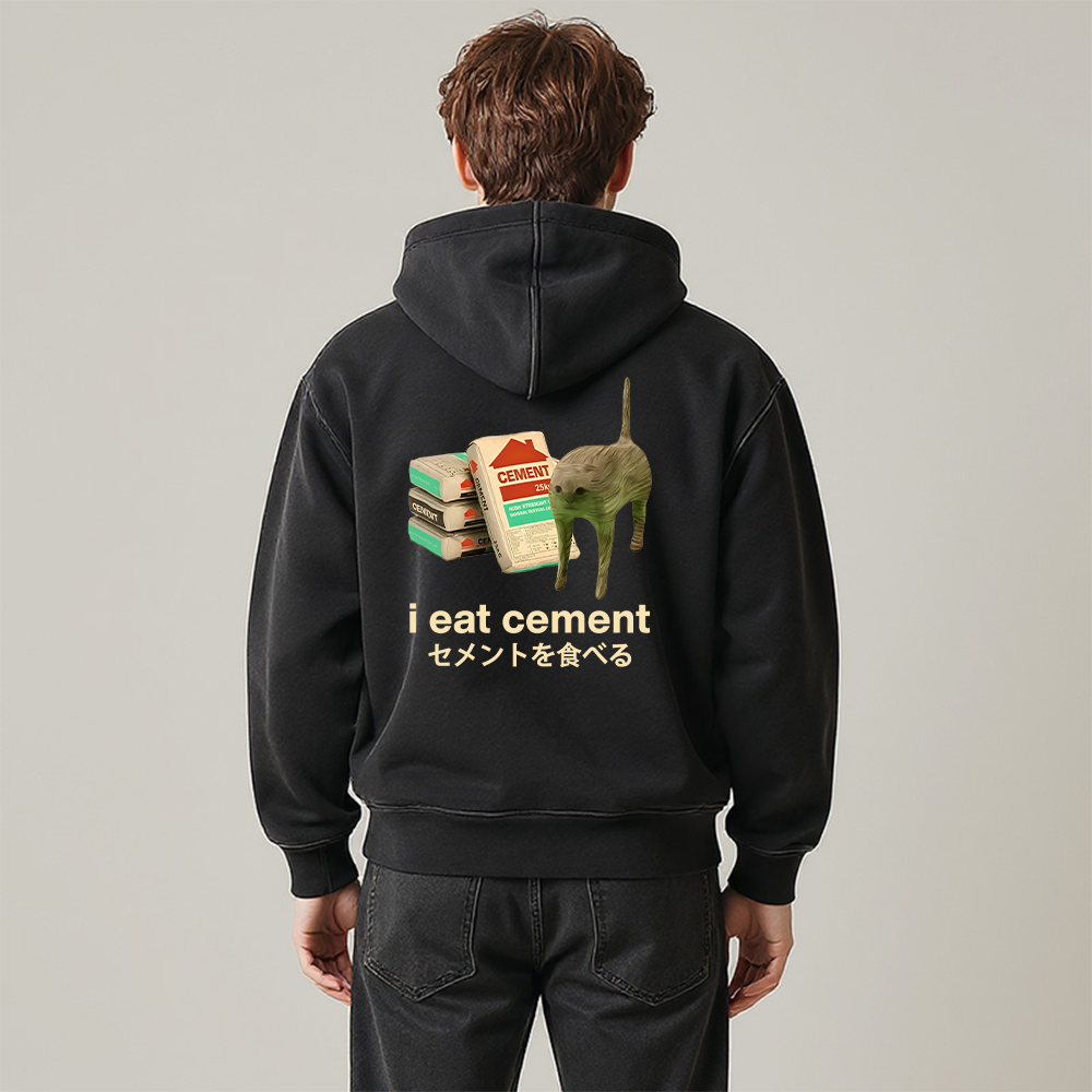 Tokyocanvas I Eat Cement Washed Zip Hoodie