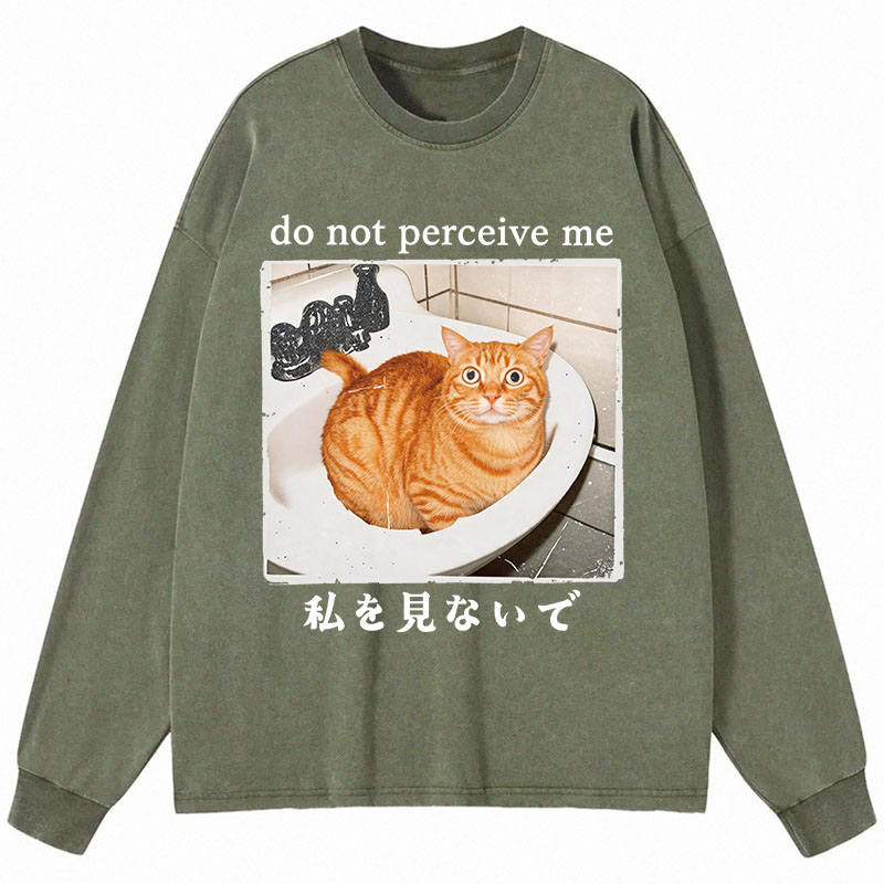 Tokyocanvas Do Not Perceive Me Long Sleeve Washed T-Shirt