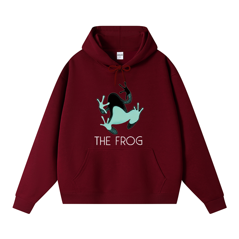 Tokyocanvas Frog Lying On Clothes Fleece Lined Hoodie