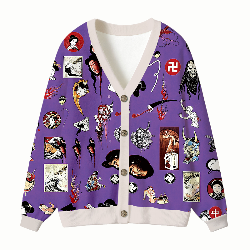 Tokyocanvas Ghost Aloha Ugly Cardigan Sweatshirt