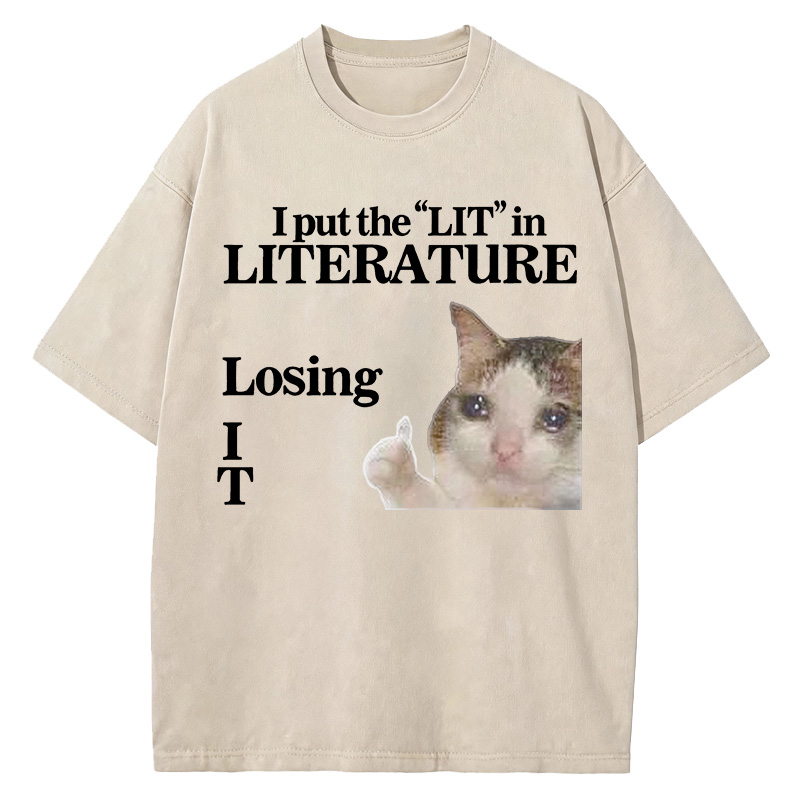 Tokyocanvas I Put the LIT in LITerature Washed T-Shirt
