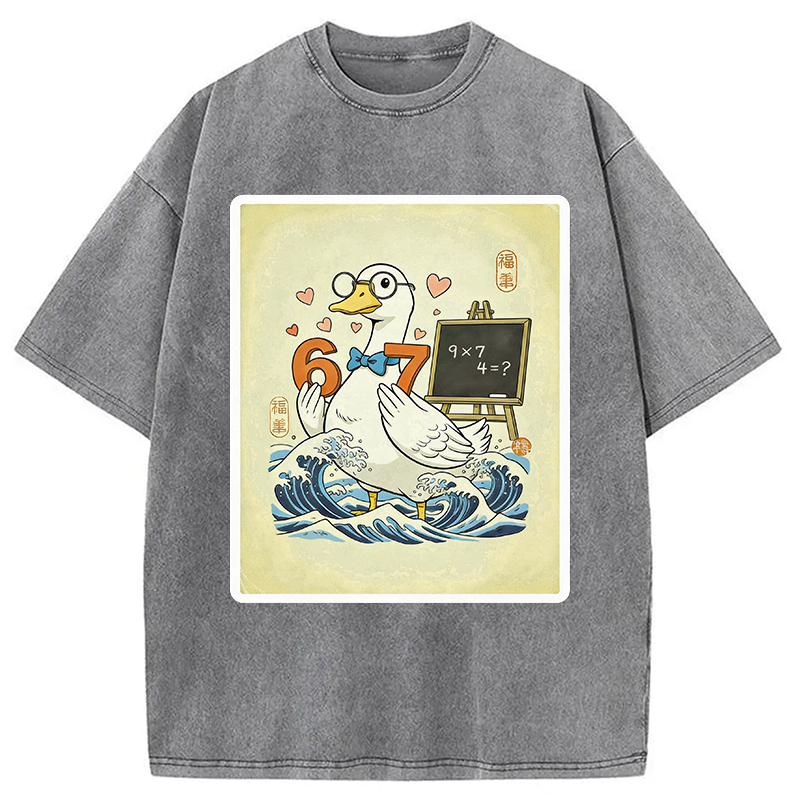 Tokyocanvas Japanese Goose Teacher 6 7 Meme Washed T-Shirt