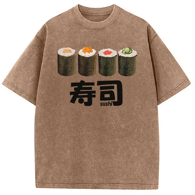 Tokyocanvas Kawaii Sushi Roll Washed T-Shirt