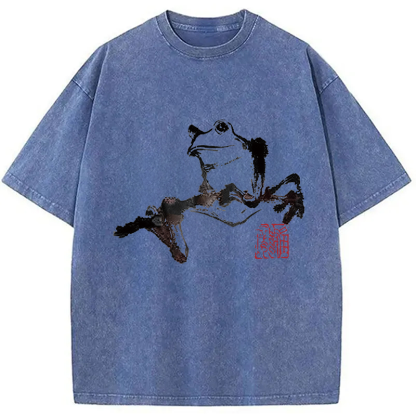 Tokyocanvas Sad Frog Washed T-Shirt