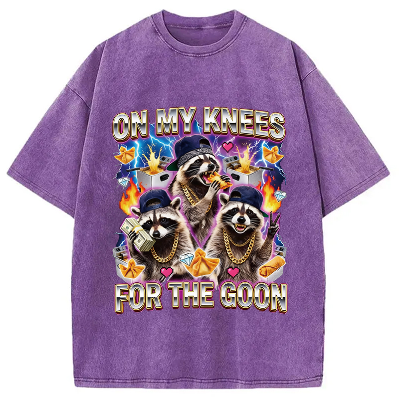 Tokyocanvas On My Knees Meme Washed T-Shirt