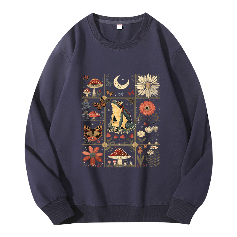 Tokyocanvas Celestial Frog Goblincore Mushroom Classic Sweatshirt