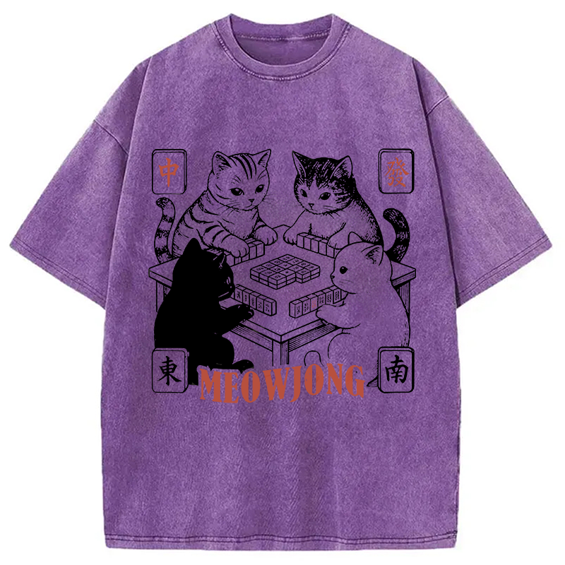 Tokyocanvas Meowjong Washed T-Shirt