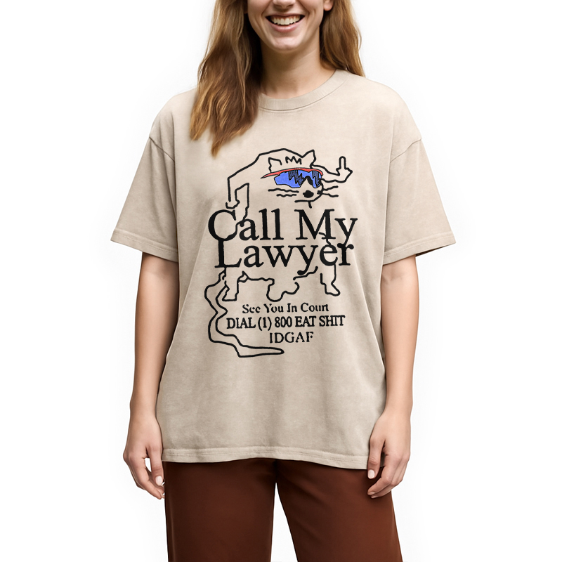 Tokyocanvas Call My Lawyer Washed T-Shirt