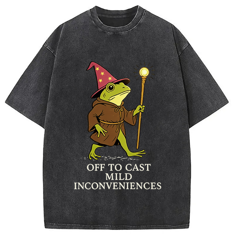 Tokyocanvas Funny DnD Frog Washed T-Shirt