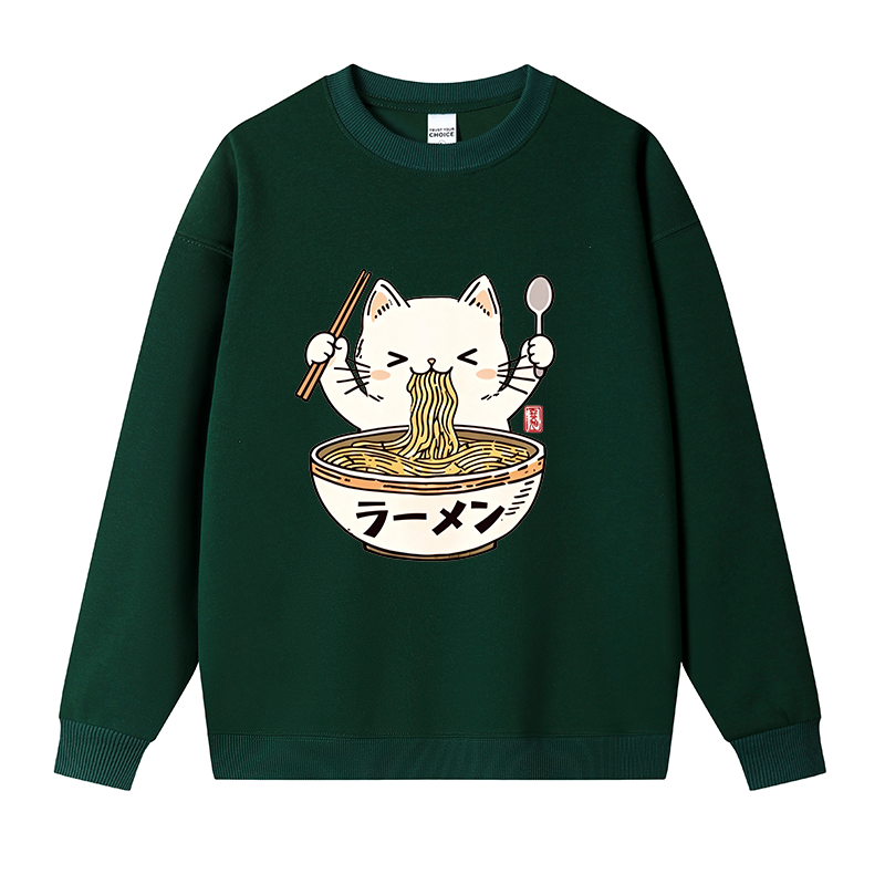 Tokyocanvas Purramen Time Fleece Lined Sweatshirt