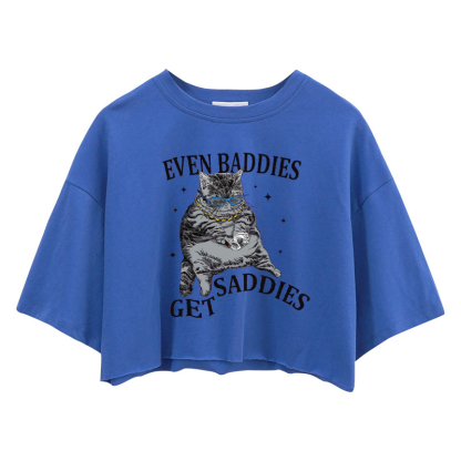 Tokyocanvas Even Baddies Get Saddies Crop Top