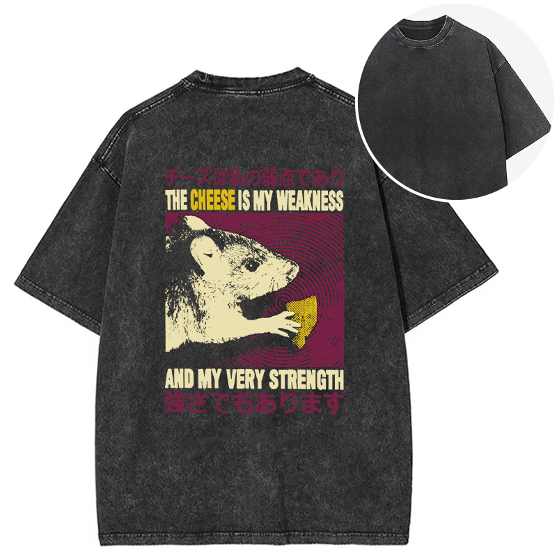 Tokyocanvas The Cheese is My Weakness Back Washed T-Shirt