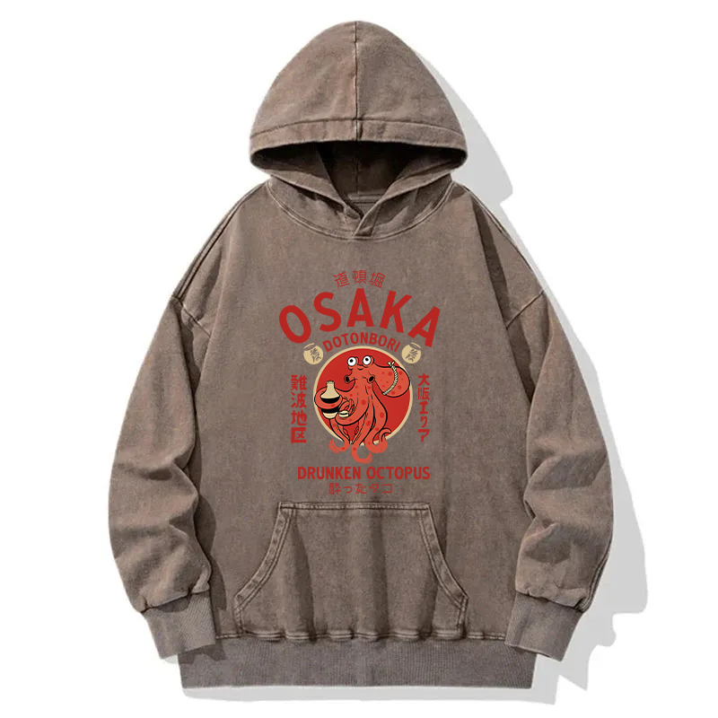 Tokyocanvas Drunken Octopus Japan Washed Hoodie