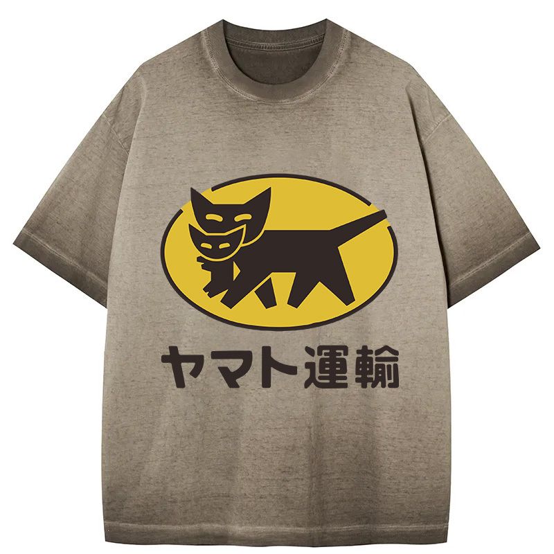 Tokyocanvas Yamato transport Logo Gradient Washed T-Shirt