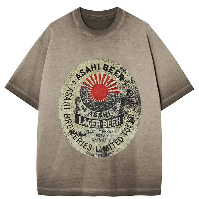 Tokyocanvas ASAHI BEER Japanese Gradient Washed T-Shirt