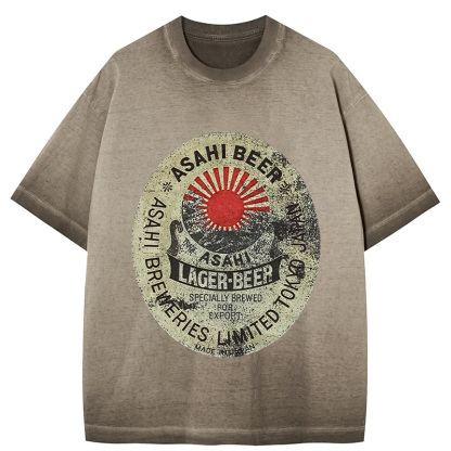 Tokyocanvas ASAHI BEER Japanese Gradient Washed T-Shirt