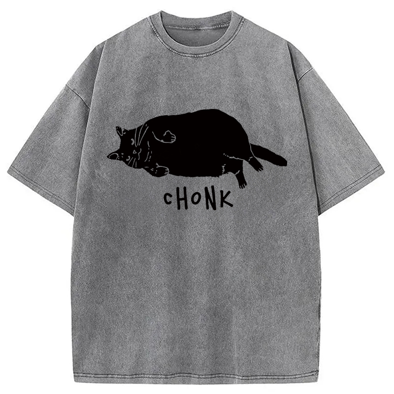 Tokyocanvas Chonk Cat Washed T-Shirt