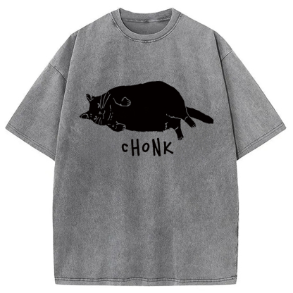 Tokyocanvas Chonk Cat Washed T-Shirt