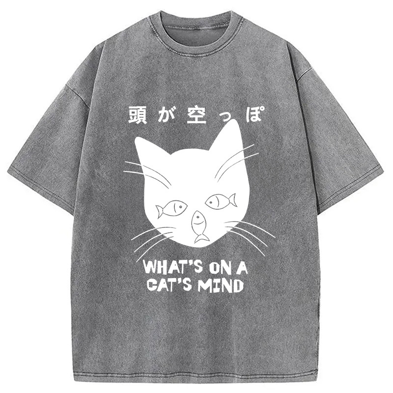 Tokyocanvas Silly Cat Funny Washed T-Shirt