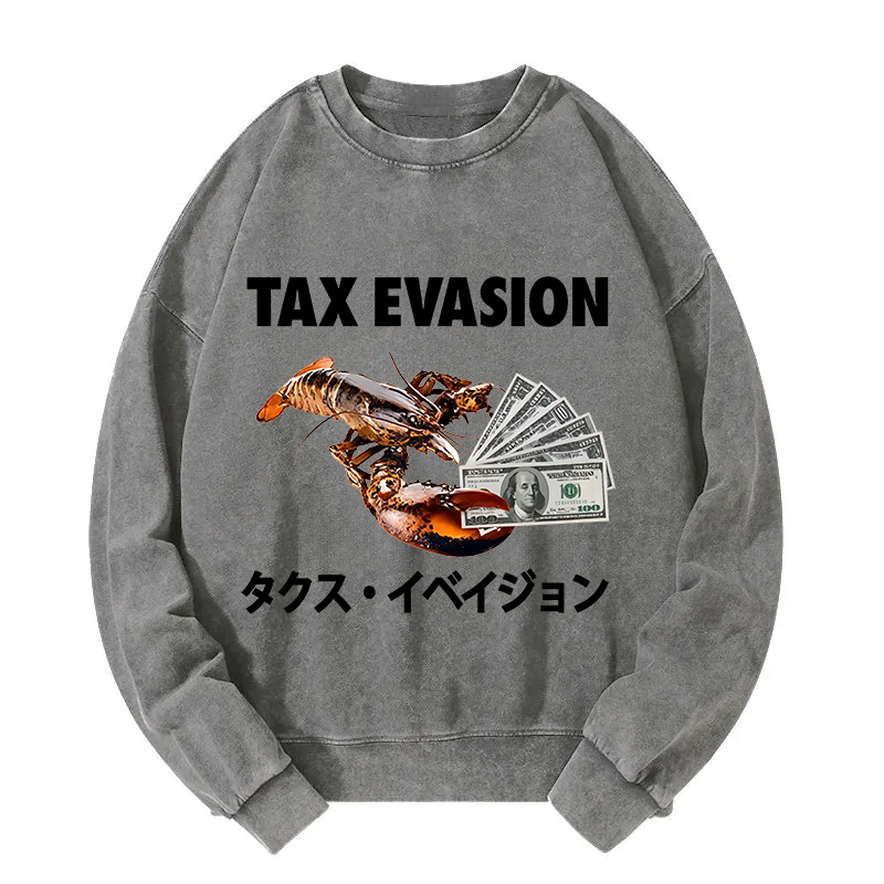 Tokyocanvas Tux Evasion Funny Washed Sweatshirt