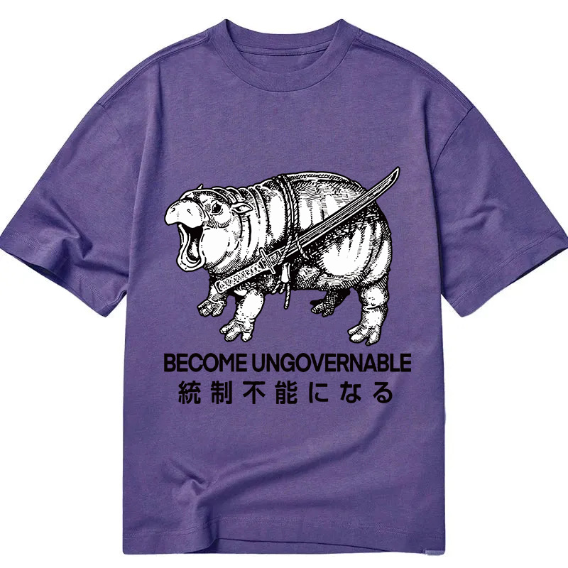 Tokyocanvas Moo Deng Carrying A Samurai Sword Classic T-Shirt