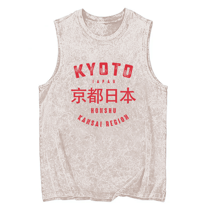 Tokyocanvas Kyoto City Japan Vintage Washed Tank