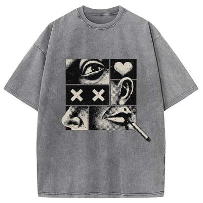 Tokyocanvas Disassembled Smoking Washed T-Shirt