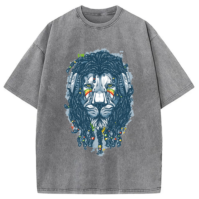 Tokyocanvas Hip Hop Lion Washed T-Shirt