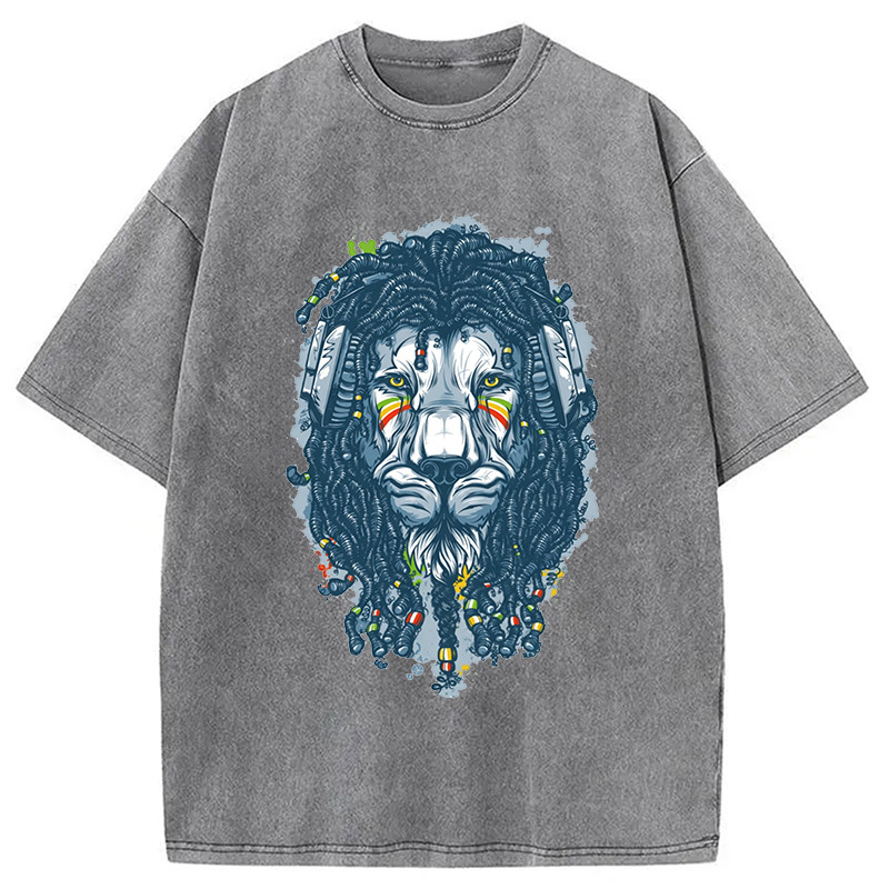 Tokyocanvas Hip Hop Lion Washed T-Shirt