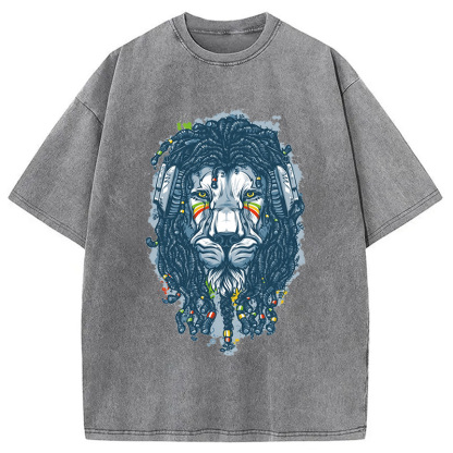 Tokyocanvas Hip Hop Lion Washed T-Shirt