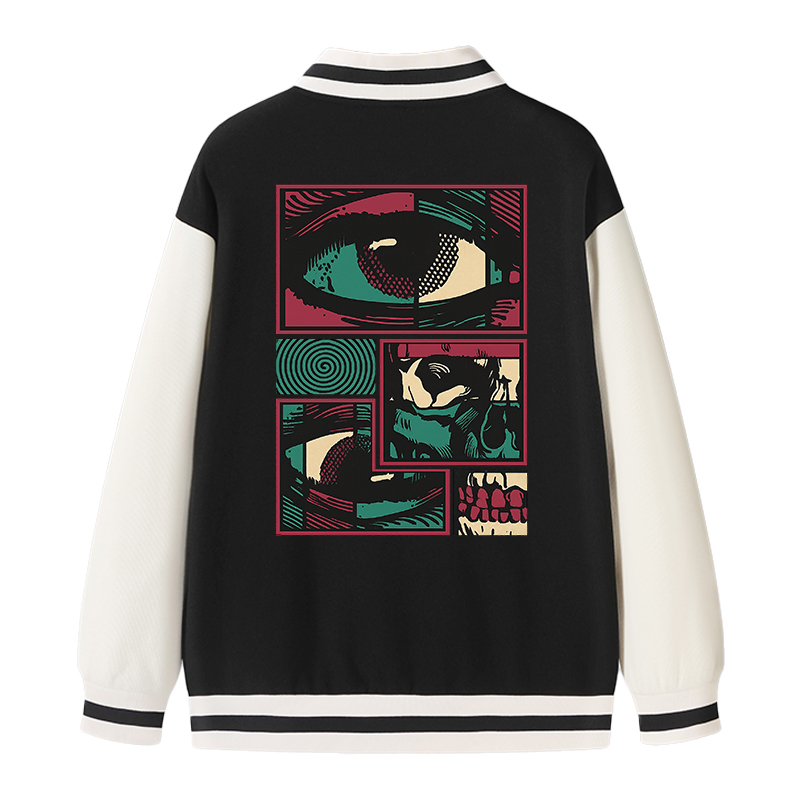 Tokyocanvas Facial Fragments Varsity Jacket