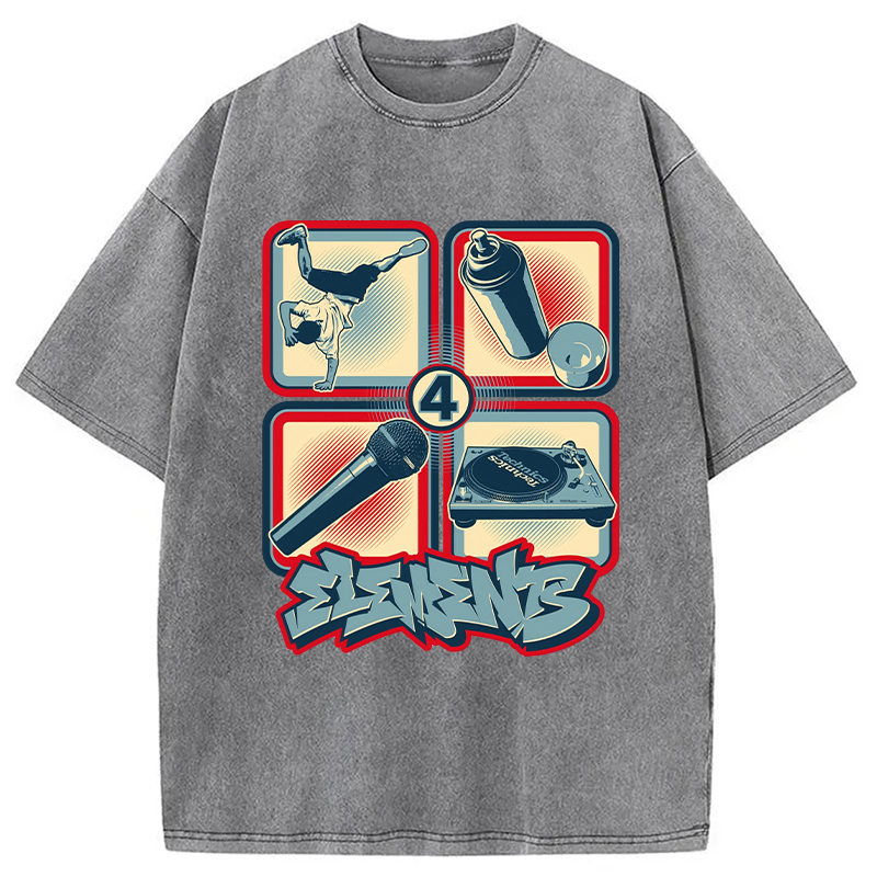 Tokyocanvas 4 Elements of Hip Hop Washed T-Shirt