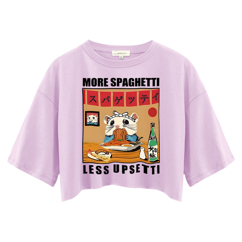 Tokyocanvas More Spaghetti Less Upsetti Hamster Crop Top