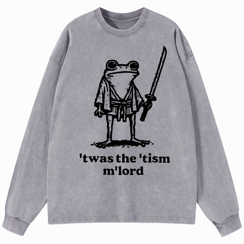 Tokyocanvas Focused Samurai Frog Long Sleeve Washed T-Shirt